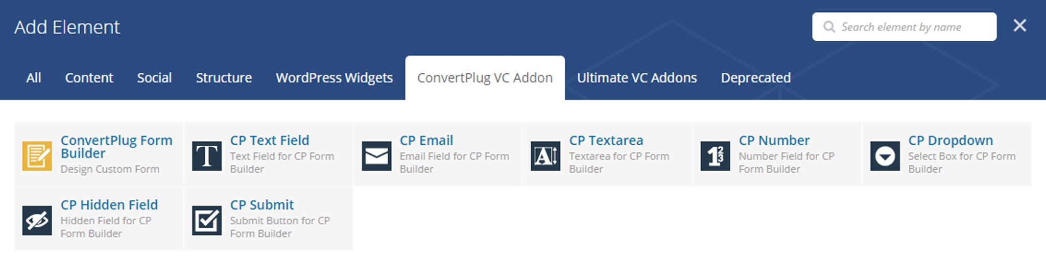 ConvertPlug addon elements