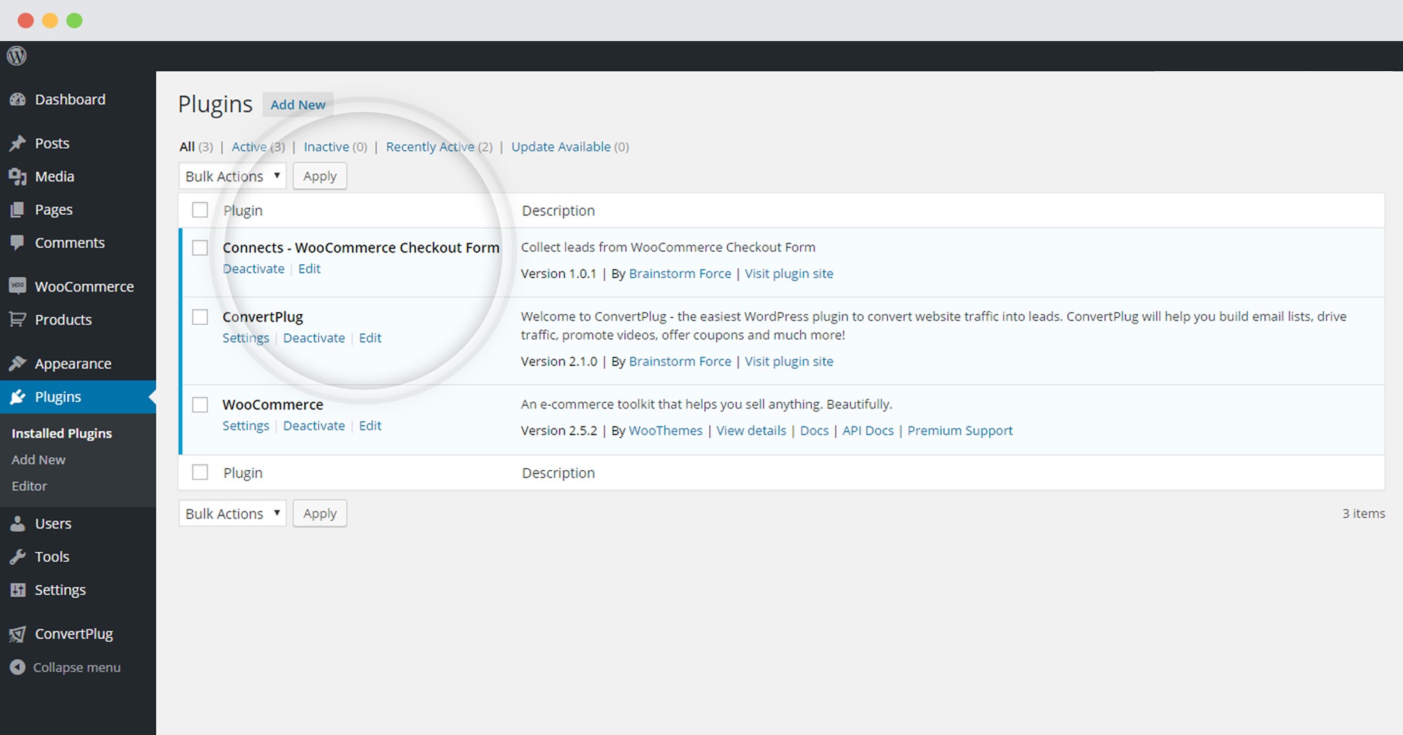 WooCommerce Checkout Form Addon istalled with ConvertPlug