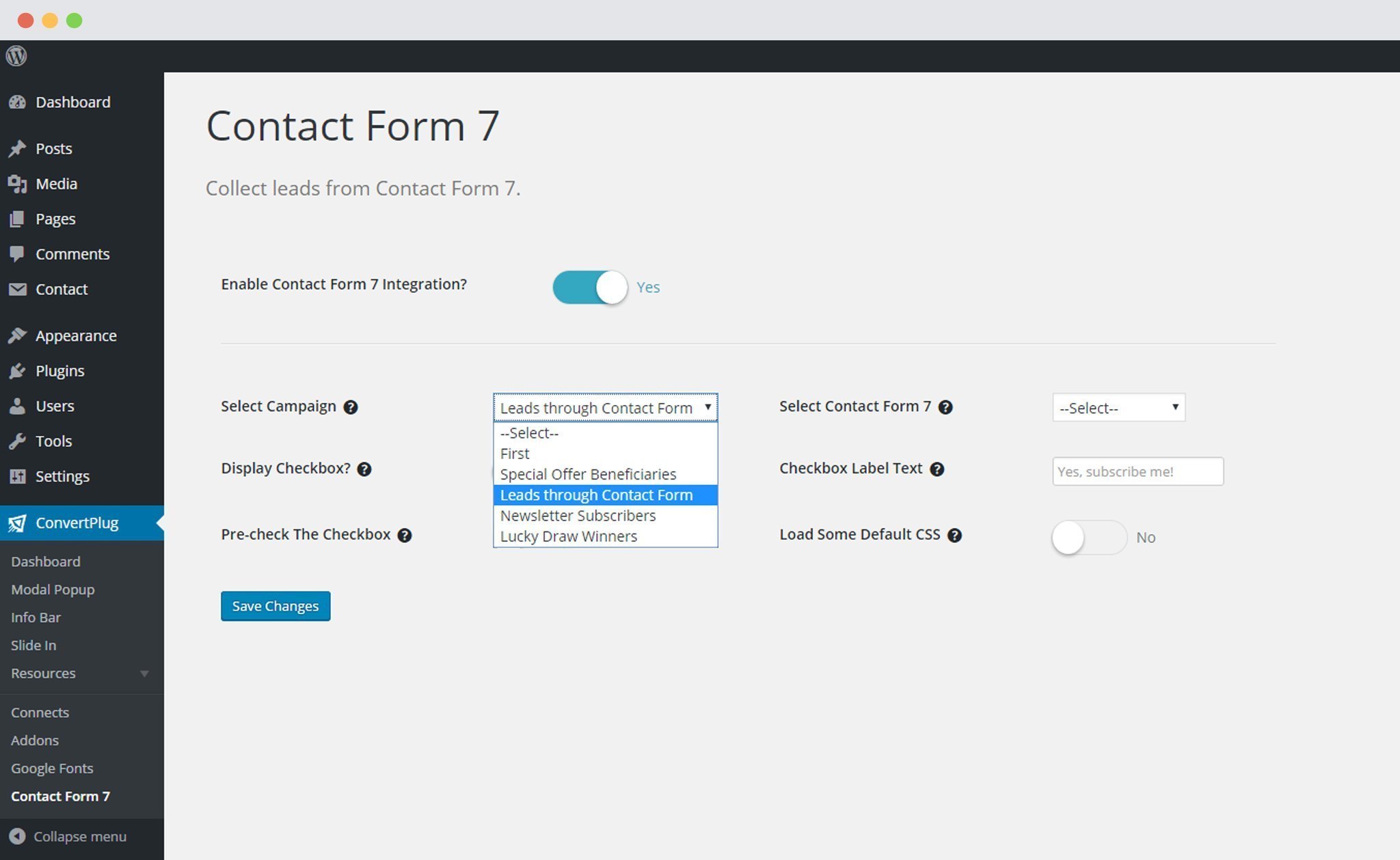 contact form 7 using convertplus convertplus contact form 7