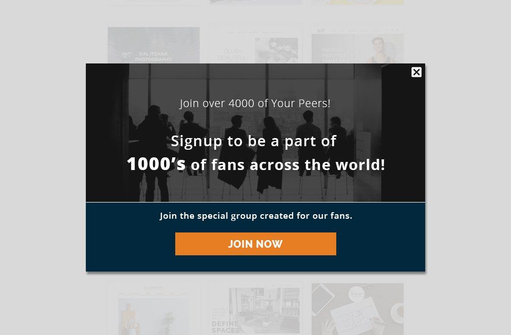 popup for joining the fan-discussion-group
