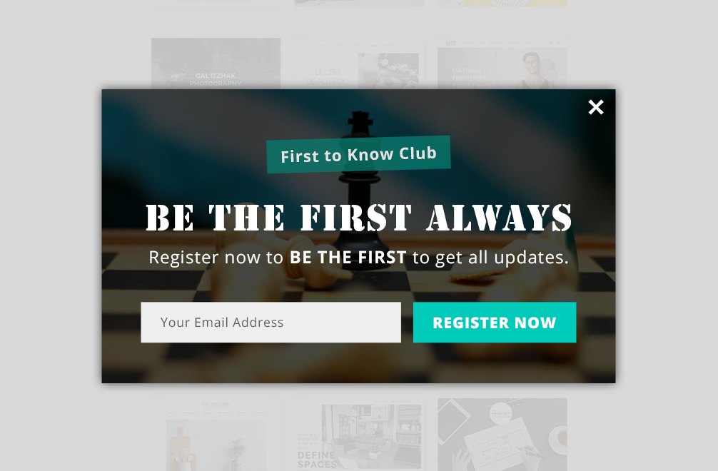 popup for joining the first-to-know club